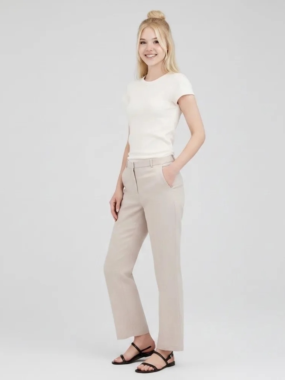 J. Crew Straight-Leg Pants in Light Taupe
